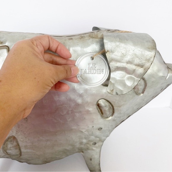 Pig Large Metal Hollow Le Jardin Apropos Home Collection 16.5” MWT Farmhouse - Picture 2 of 12